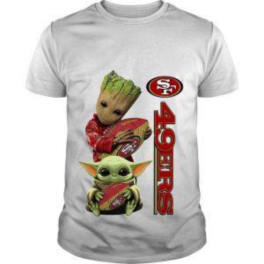 Baby Groot And Yoda Hug San Francisco 49ers Shirt by globalteeshop