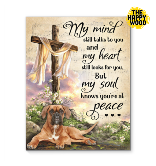 Boxer Cross My Mind Heart Soul Peace Custom Vertical Canvas Poster For Home Decoration