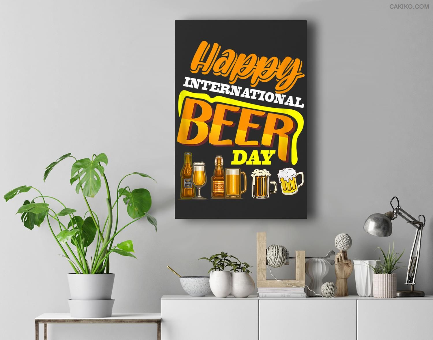 Happy International Beer Day – Funny Beer Day Premium Wall Art Canvas Decor