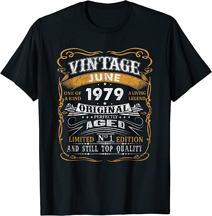 Vintage June 1979 T Shirt 42 Years Old 42nd Birthday Gifts T-Shirt