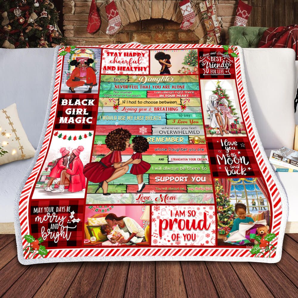 To My Daughter My Black Girl Christmas Sofa Throw Blanket