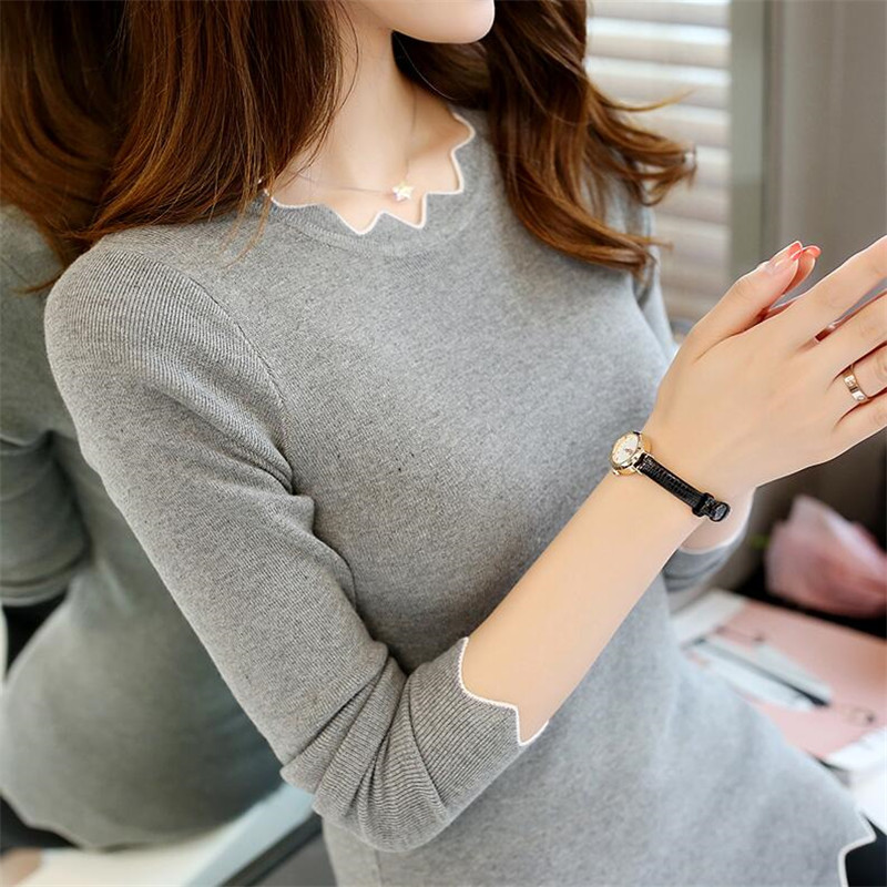 2022 Autumn New Women’s Sweaters Women’s Head Set Inside Long-sleeved Sweater Slim Bottoming Shirt Was Thin alx