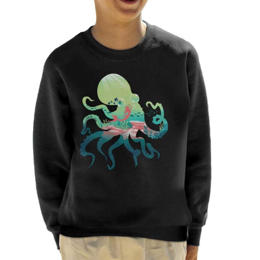 Octopus Mermaid Silhouette Kid’s Sweatshirt