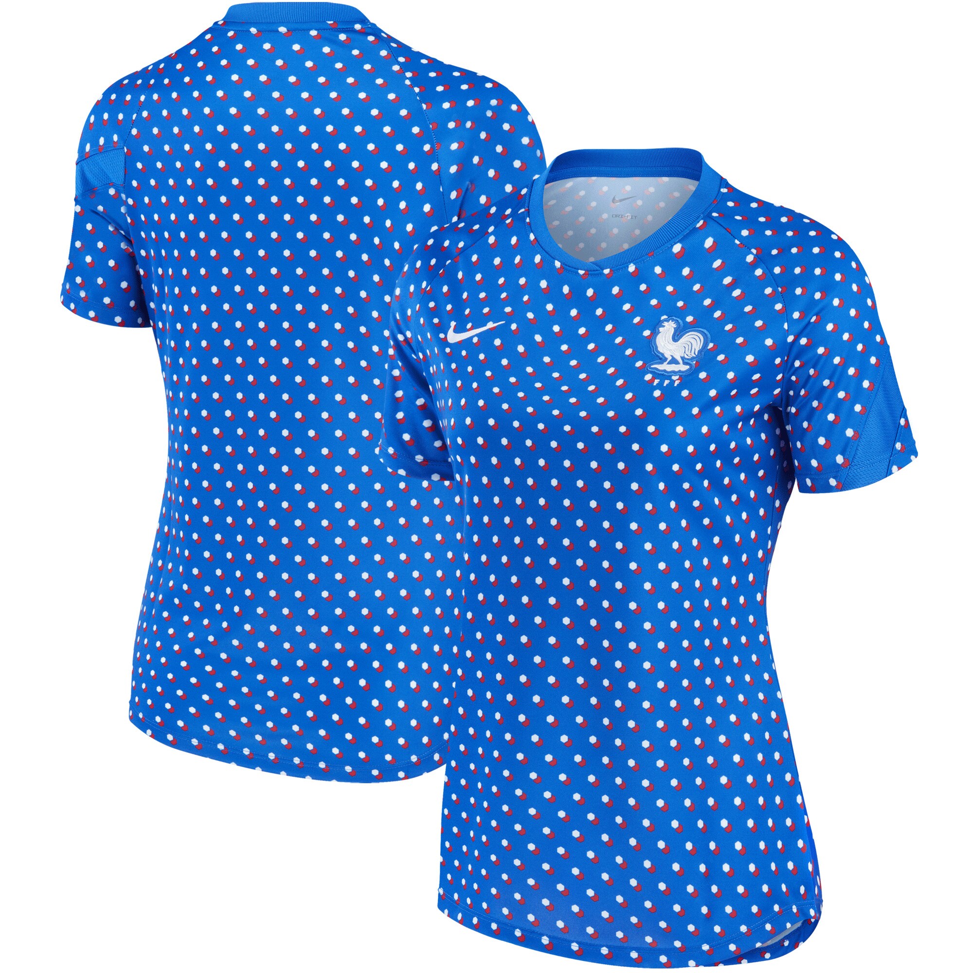 France Women's National Team Women's 2022/23 Away Pre-Match Performance Top – Blue