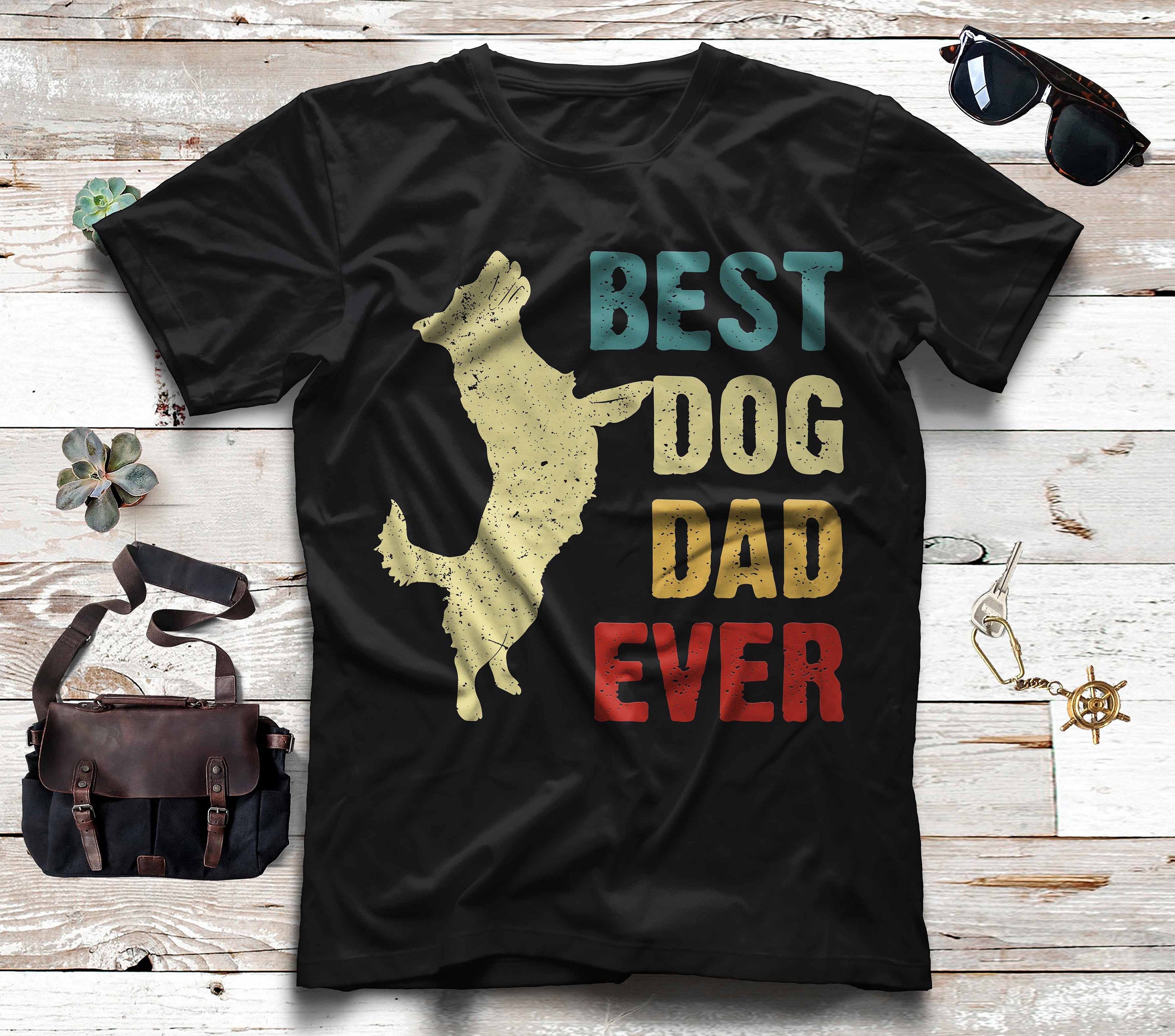 Best Dog Dad Ever Vintage Dog Lover Graphic Unisex T Shirt, Sweatshirt, Hoodie Size S – 5XL