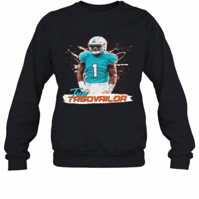 1 Tua Tagovailoa Miami Dolphins Football Sweatshirt