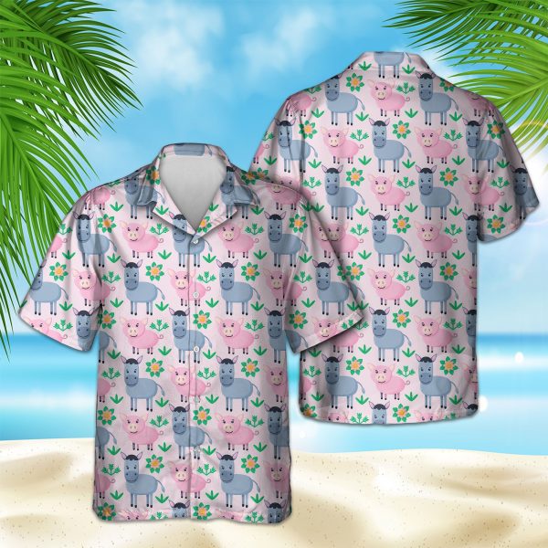 Donkey And Pig Seamless Hawaii Shirt Ha105527