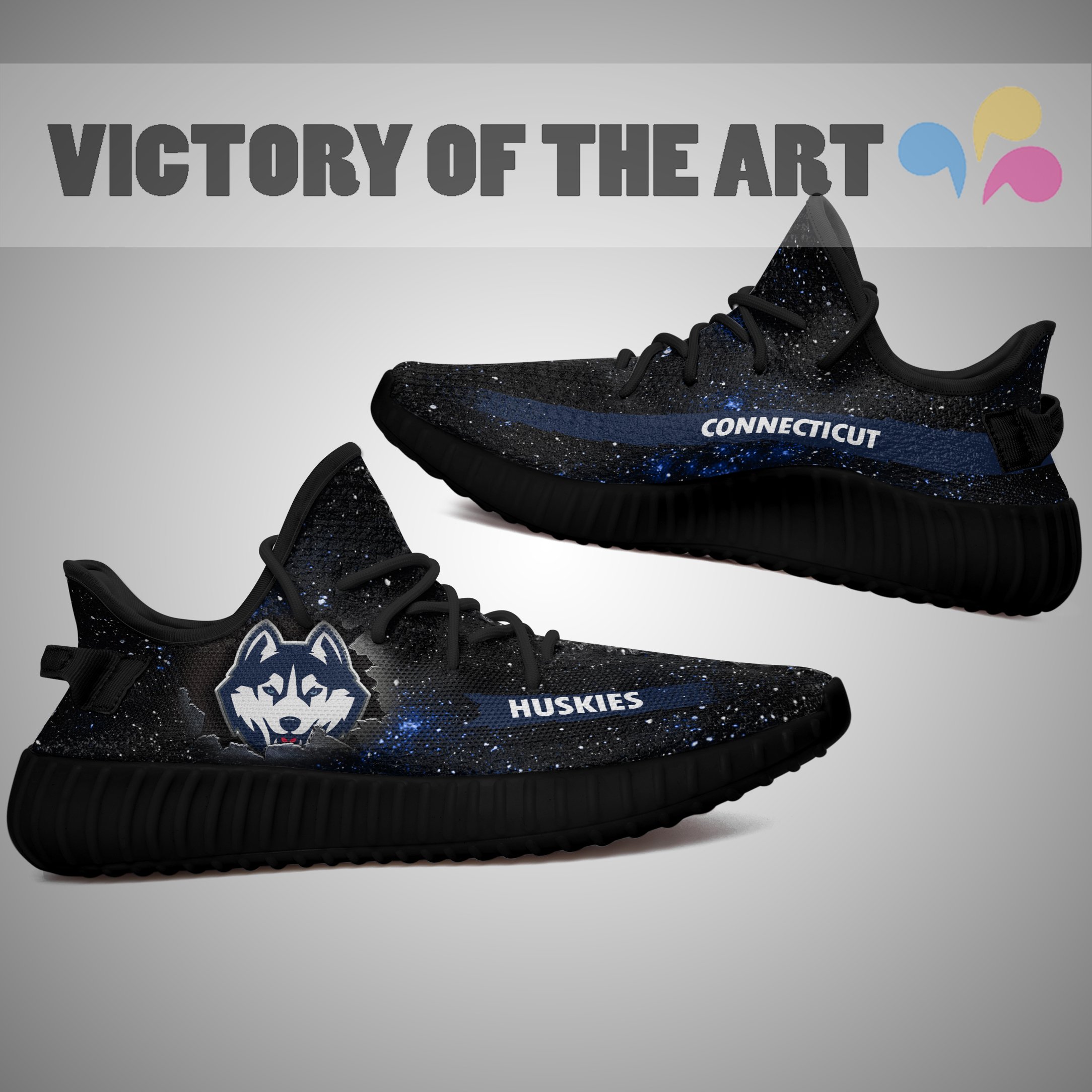 Art Scratch Mystery Connecticut Huskies Shoes Yeezy