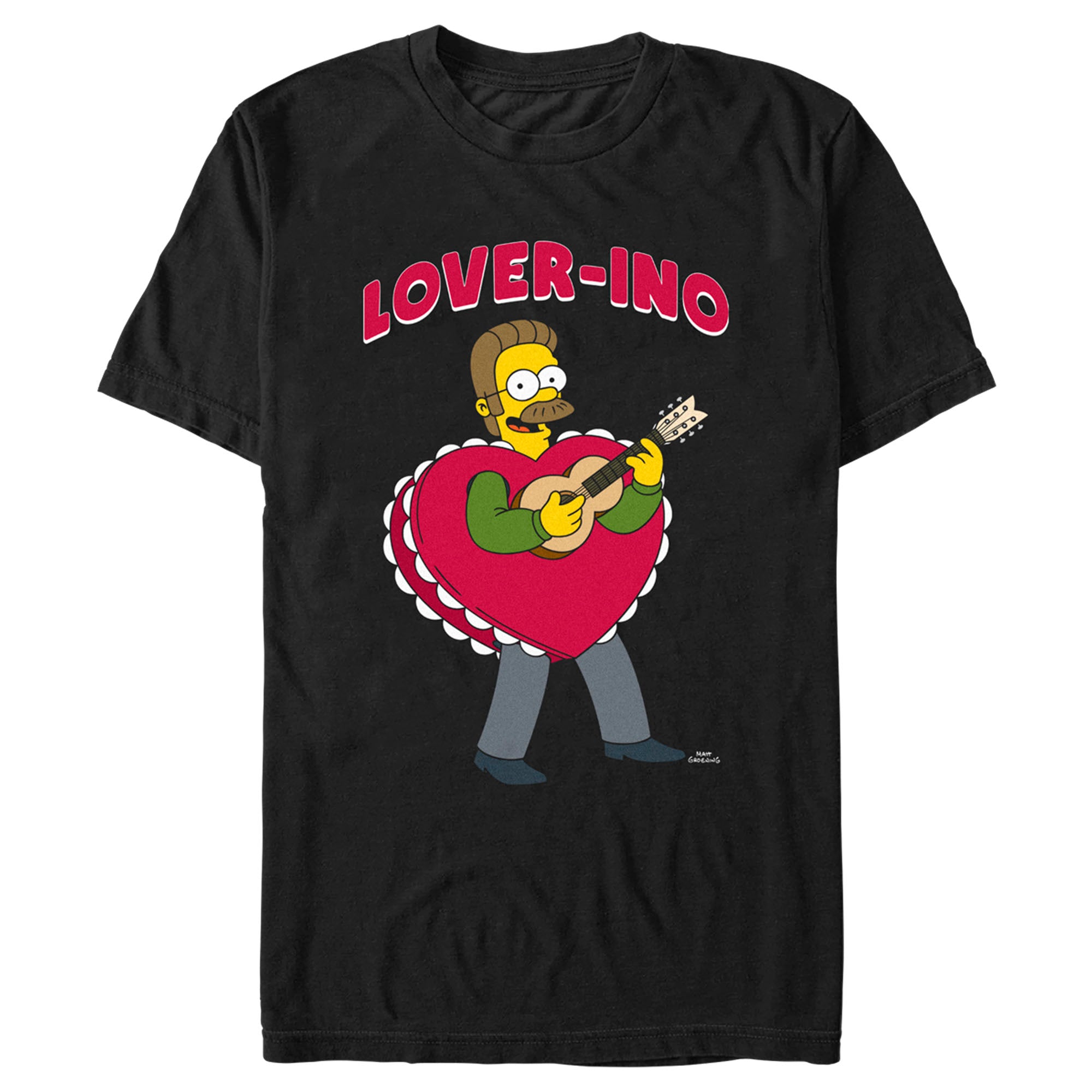 Men’S The Simpsons Valentine’S Day Ned Flanders Lover-Ino T-Shirt