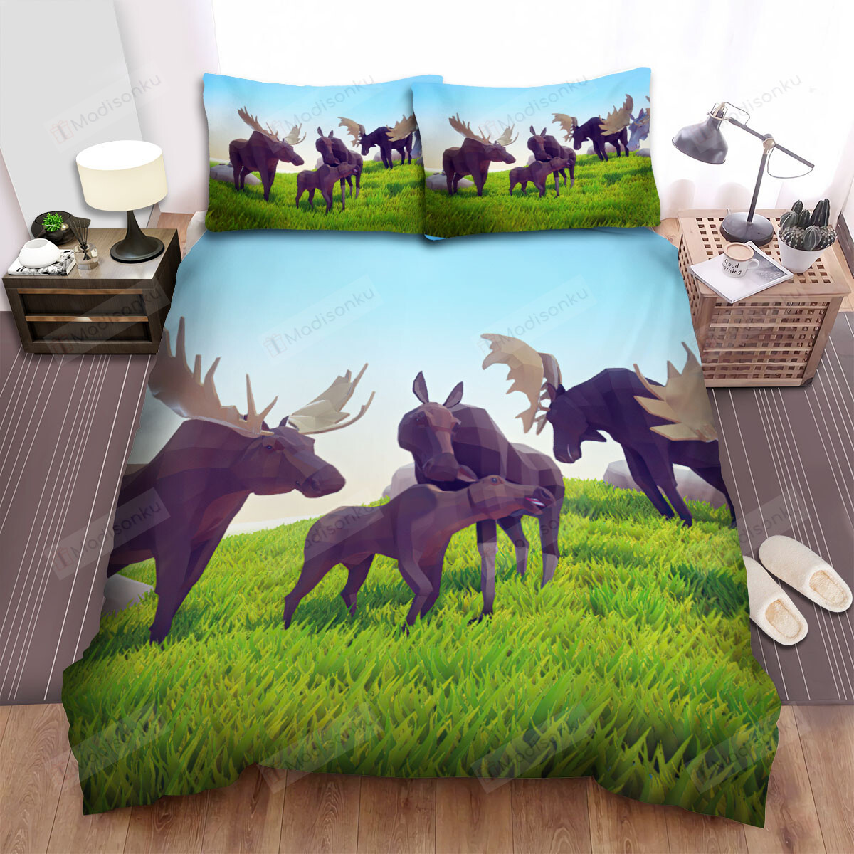 The Moose Herd 3D Art Bed Sheets Spread Duvet Cover Bedding Sets