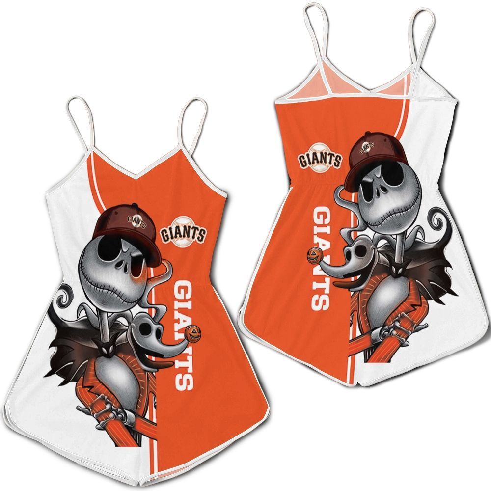 San Francisco Giants Jack Skellington And Zero 3D Romper