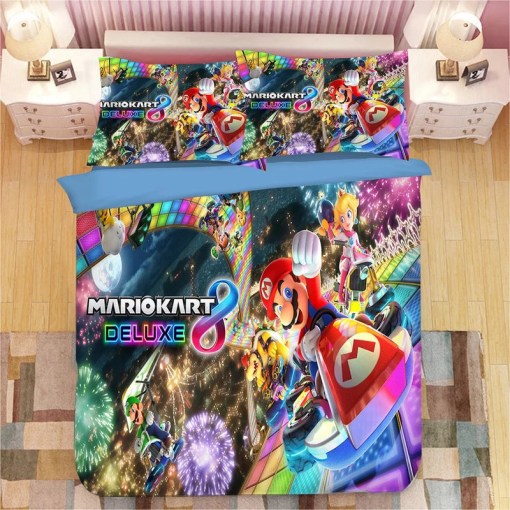 Super Smash Bros Ultimate Mario 14 Duvet Cover Pillowcase Home Decor 3D Bedding Set