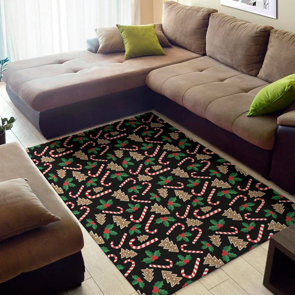 Christmas Cookie And Candy Pattern Print Area Rug