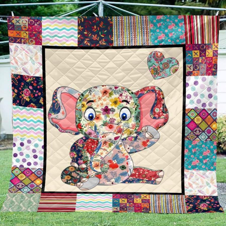 LUCY’S STYLE – New design Elephant Quilt Blanket – Best gift for Elephant’s lover, Christmas’s gift, Birthday gift, Gift for Anniversary, Cute Gift