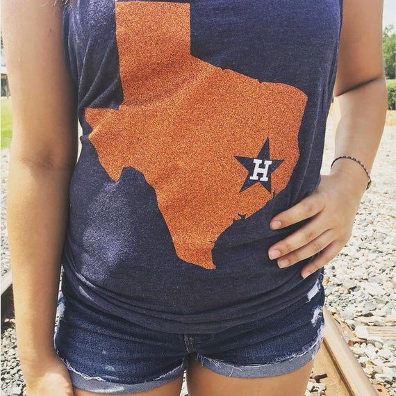 Houston Astros Inspired Glitter Racerback Shirt