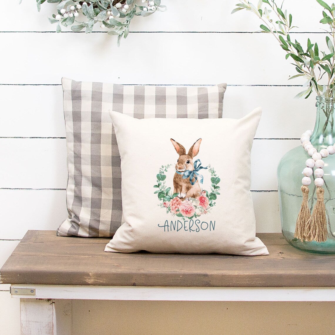 Personalized Pillow, Spring, Bunny, Best Pilow