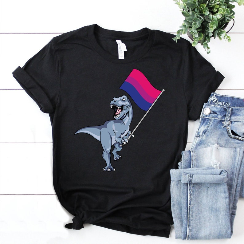 Dinosaur T-Rex Gay Pride Flag Lgbt, Lesbian Bisexual T-Shirt, Rainbow Pride Shirt