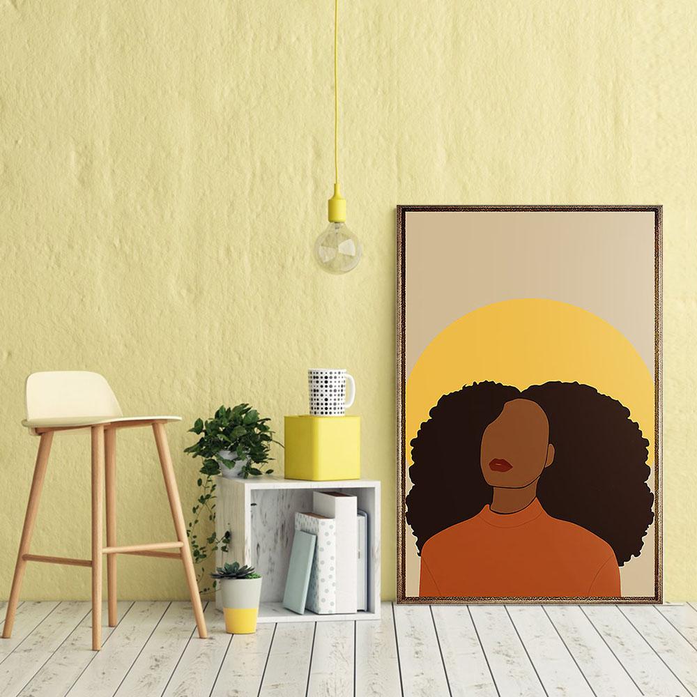 Nice African Custom Canvas Art Abstract Black Power Poster Prints Afro Women Black Man Delightful Canvas For The Wall