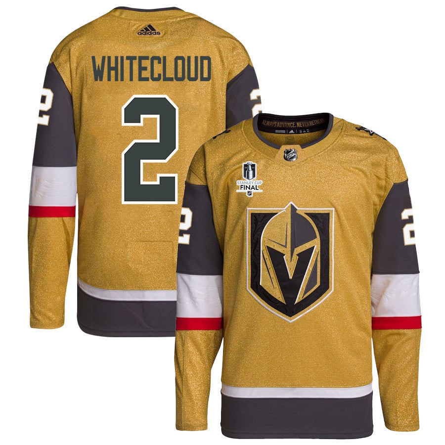 Zach Whitecloud 2 Vegas Golden Knights Stanley Cup 2023 Final Patch Home Breakaway Men Jersey – Gold