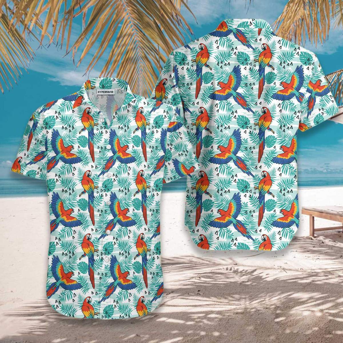 Watercolor Parrot Palm Leaves Hawaii Shirt For Men Women Ha63995