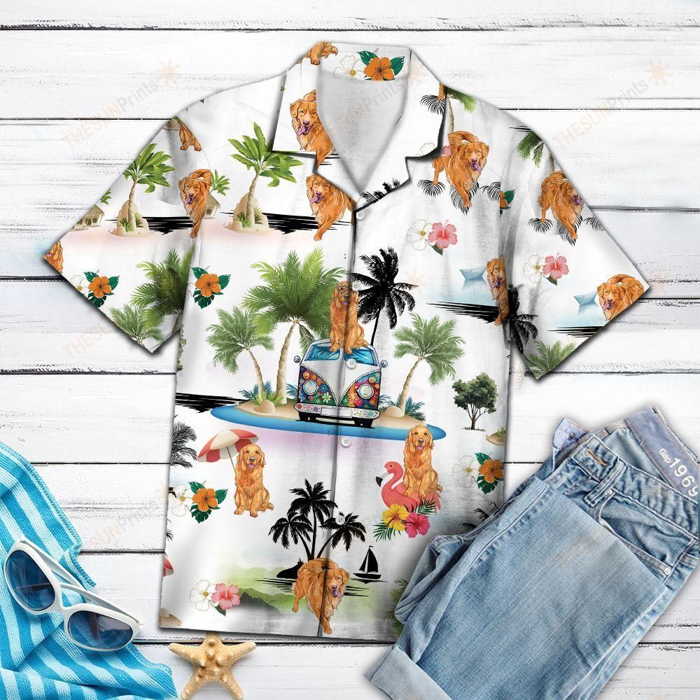 Golden Retriever Vacation Hawaiian Shirt Ha90409