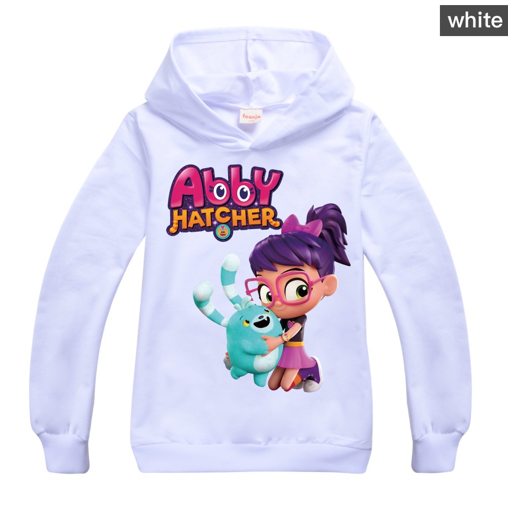 Abby Hatcher B Kids Clothes Cotton Hooded Sweater Streetwear Sweatshirt Cartoon Pullover Hip Hop Teenager Boys Girls Clothing alx