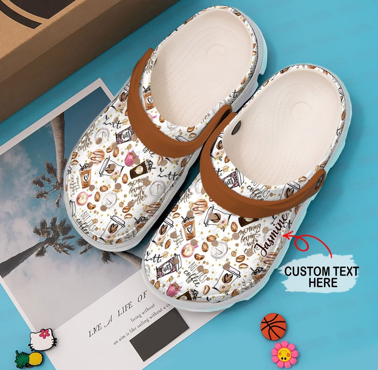 Coffee Personalized Clog, Custom Name, Text, Color, Number Fashion Style For Women, Men, Kid, Print 3D Coffee First