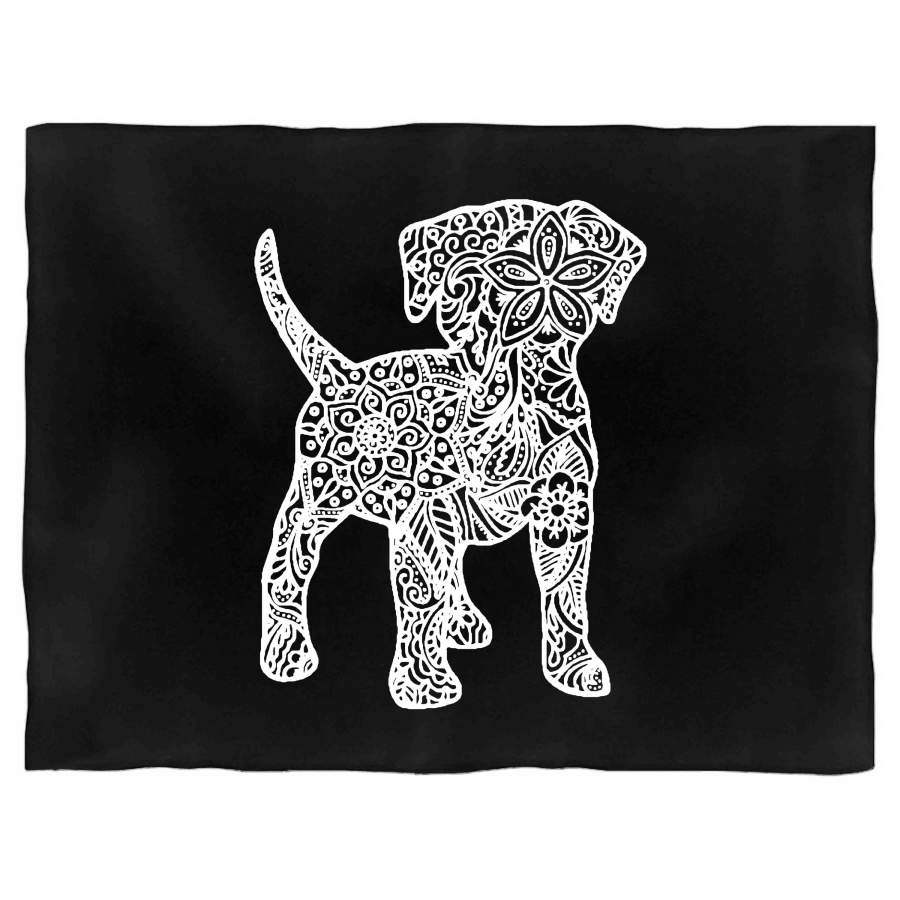 Puppy Dog Graphic Zendoodle Kid Original Drawing Blanket