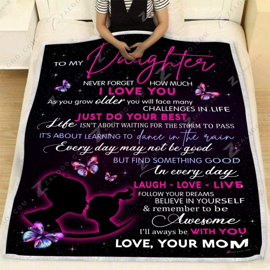 ZALOOO To My Daughter Just Do Your Best Hippe Blanket