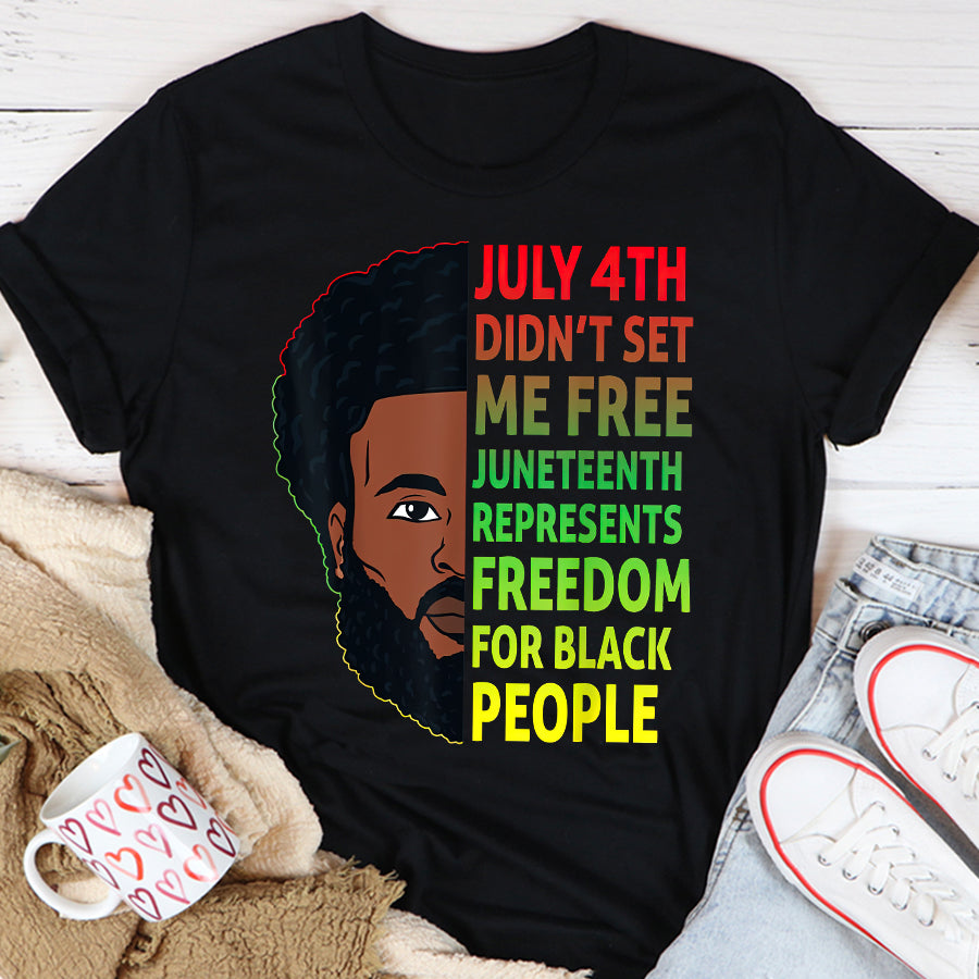 Juneteenth Shirt Mens Juneteenth Black King African American Freedom Men T-Shirt