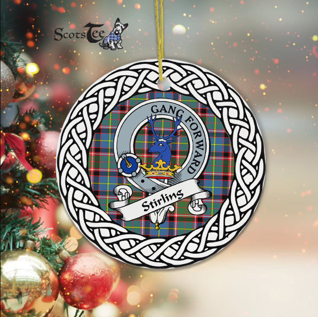 Stirling Scottish Clan Tartan Crest Badge Plaid Ornament Gift. Christmas Tree Ornament Tartan Ornament Great Christmas Ornaments Gift