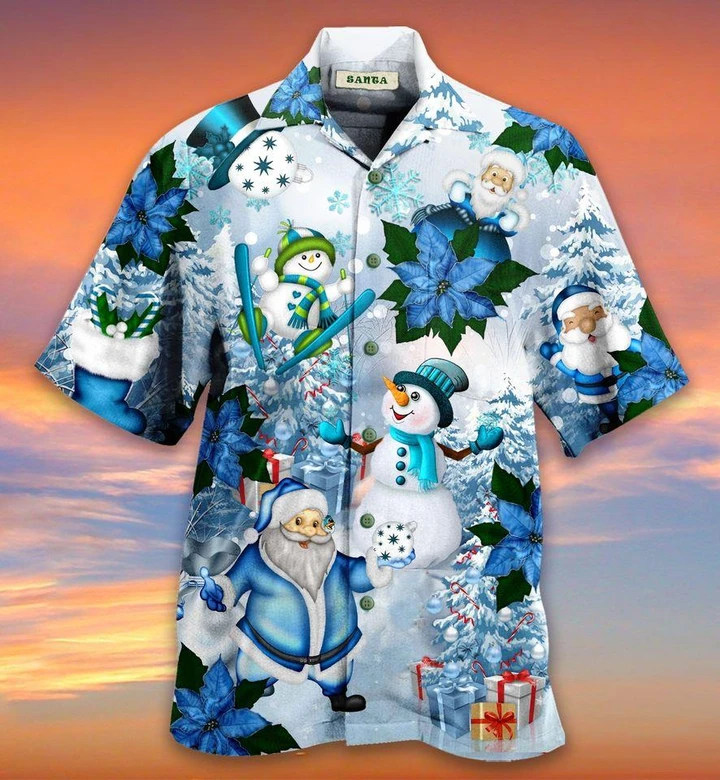 Santa Claus In Blue World Hawaii Shirt Ha96070