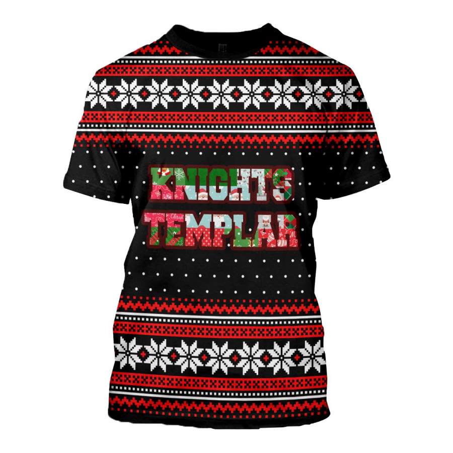 3D ALL OVER KNIGHTS TEMPLAR UGLY SWEATER 17102019