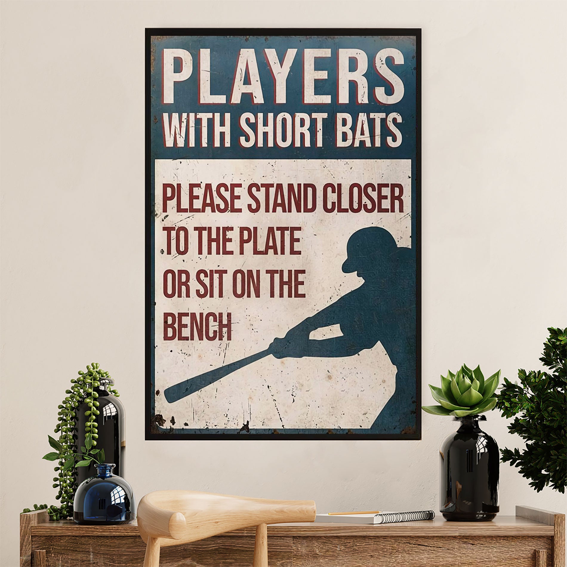 Baseball Poster Prints Wall Art | Players With Short Bats | Home Décor Gift For Baseball Player