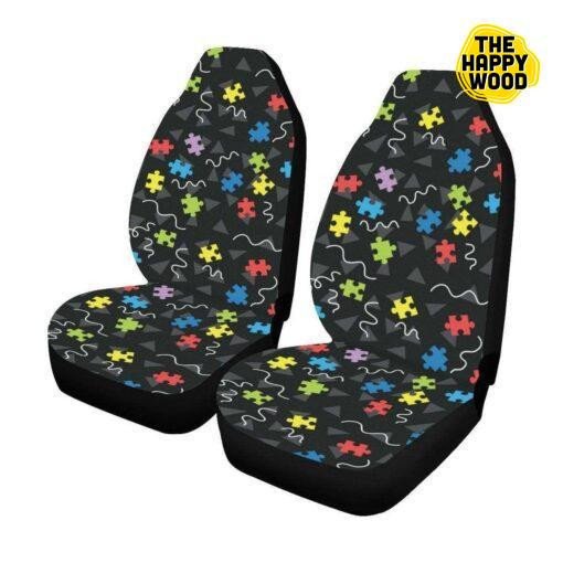 Autism Awareness Pattern Print Design Color Car Seat Cover