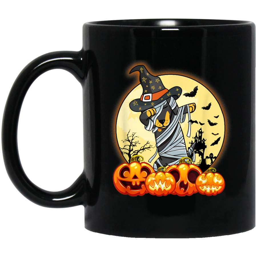 Dachshund Witch Dabbing With Pumpkins Candy Bat Moon Mug Mug