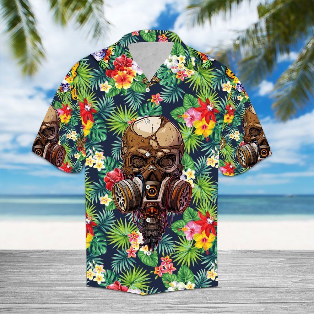 Find Tropical Skull All Over Hawaii Shirt Ha88219