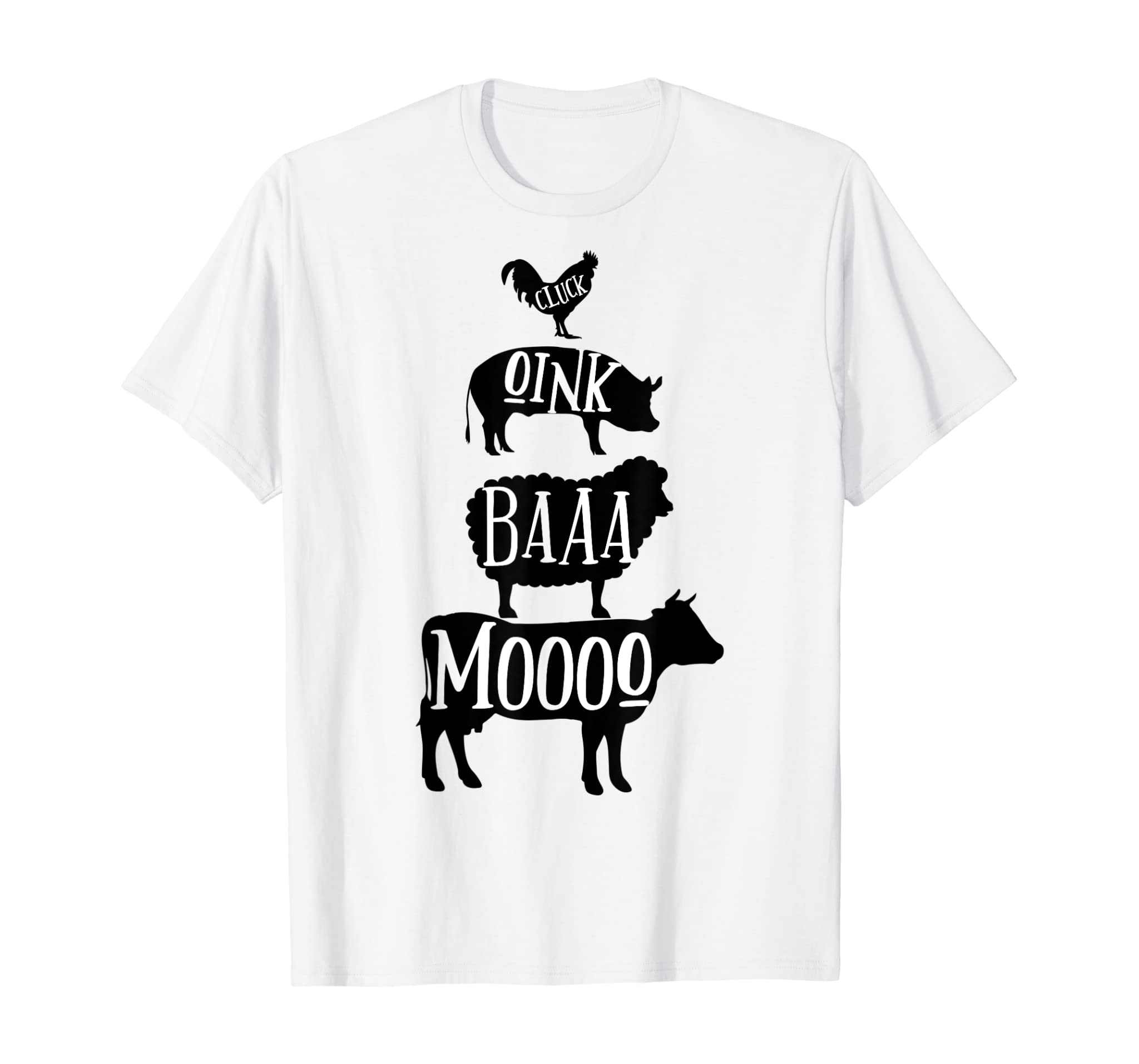 Cow Pig Sheep Chicken | Stack Farm Animal Sounds Silhouettes T-Shirt