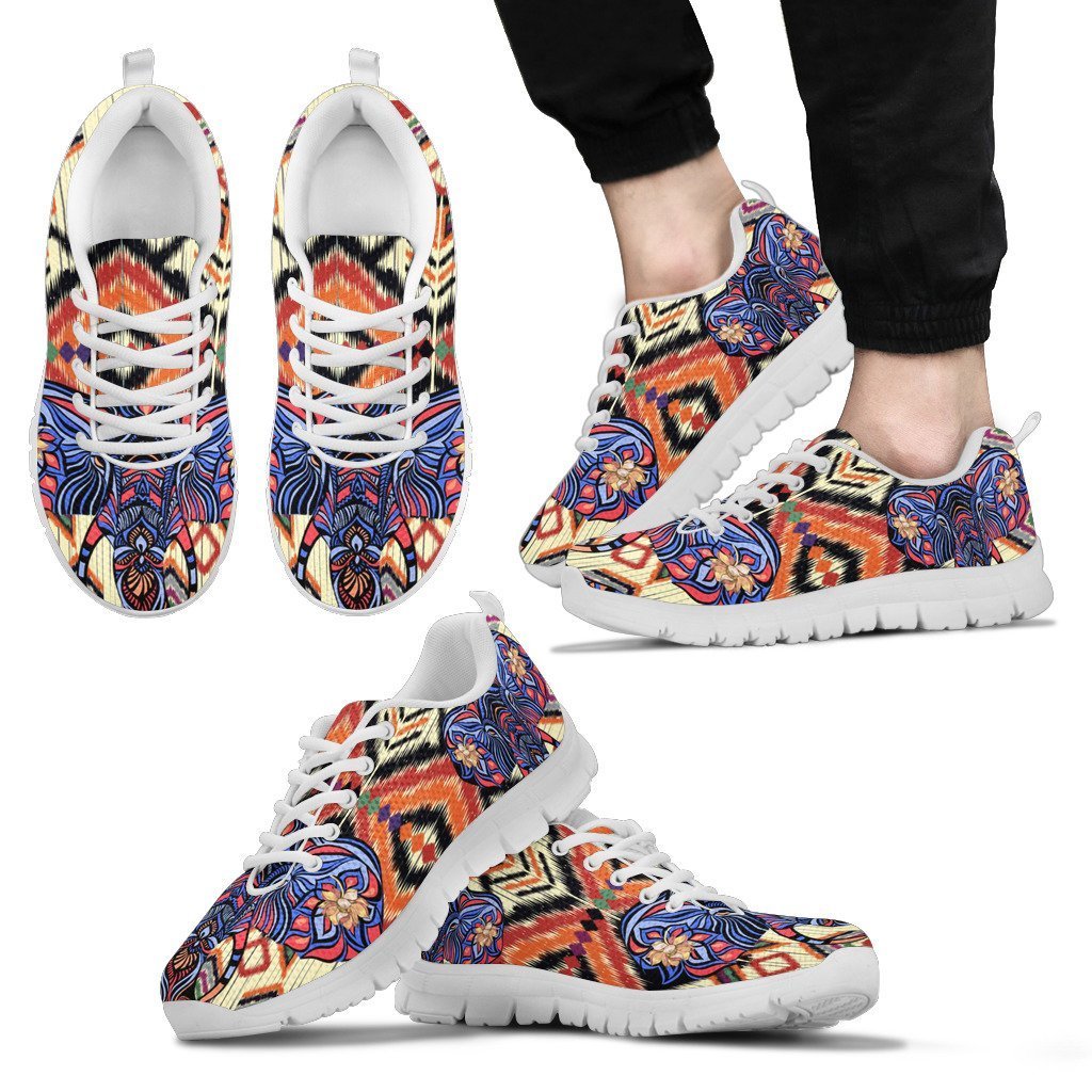 Blue Elephant Indian Mandala Men Sneakers