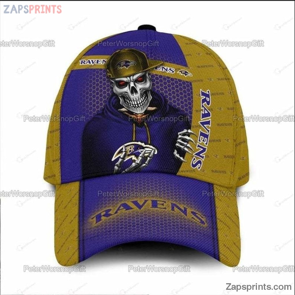 Baltimore Ravens Skull 3D Classic Cap Gift For Fan Football Lovers