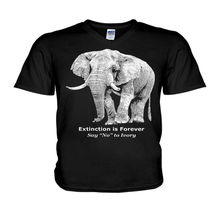 Extinction Is Forever Say No To Ivory For Elephant Lovers Guys V-Neck