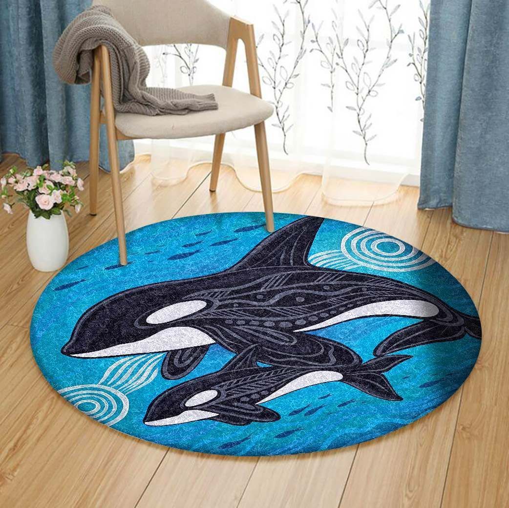 Killer Whale GE3526 Round Rug  CYSI2907