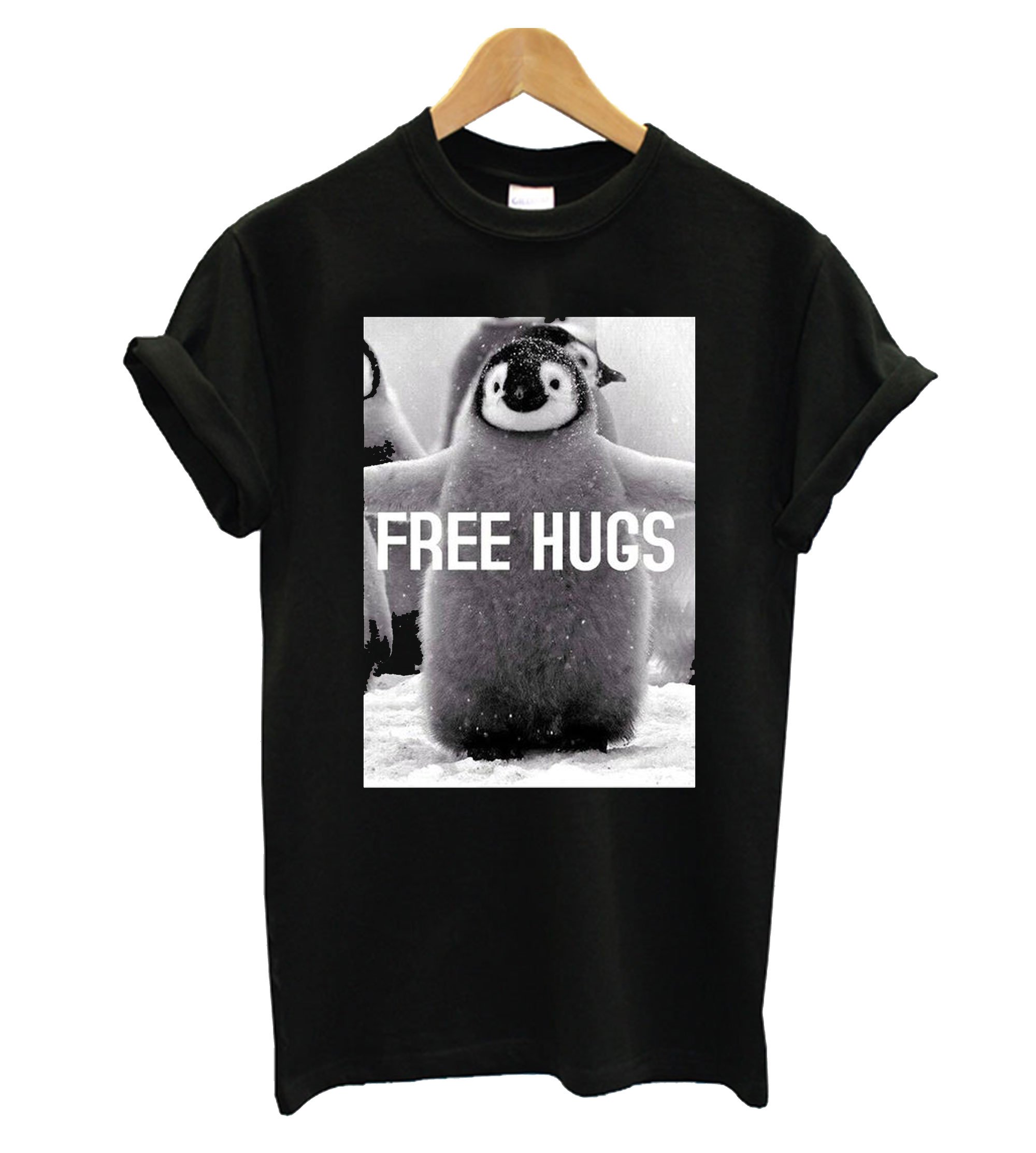 Penguin Free Hugs Funny Novelty Cool Men’s T-Shirt Tee