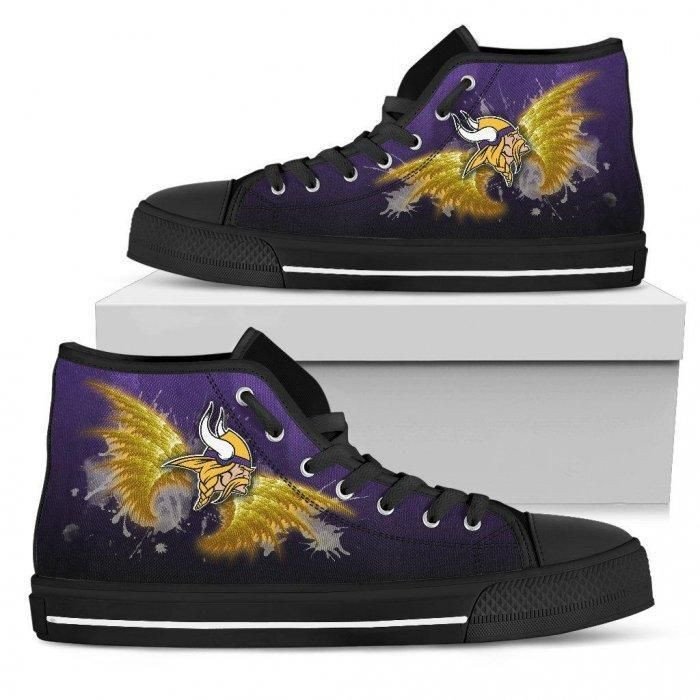 Minnesota Vikings Angel Wings Sport Shoes High Top Canvas Limited Edition For Fans