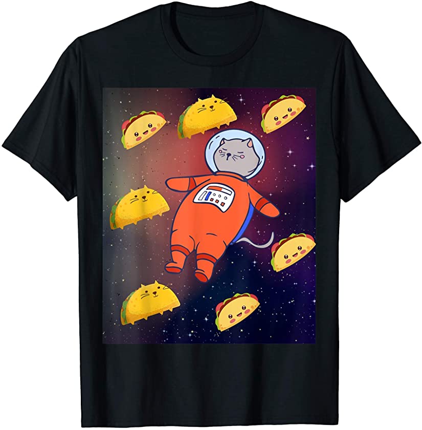 Astronaut Space Cat Taco Themed Gift Kitten Pet Animal T-Shirt