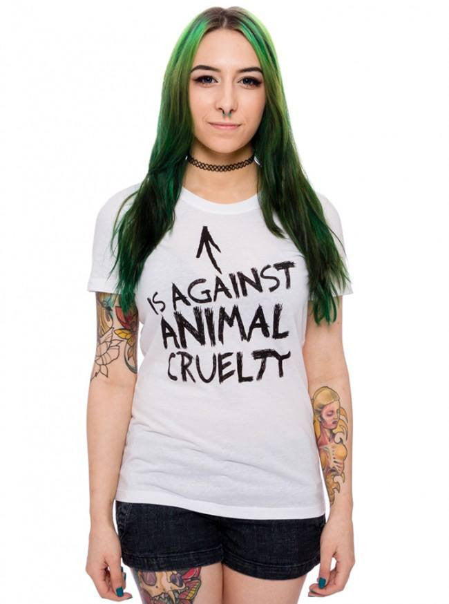 Women’S Against Animal Cruelty Tee By Dirty Shirty