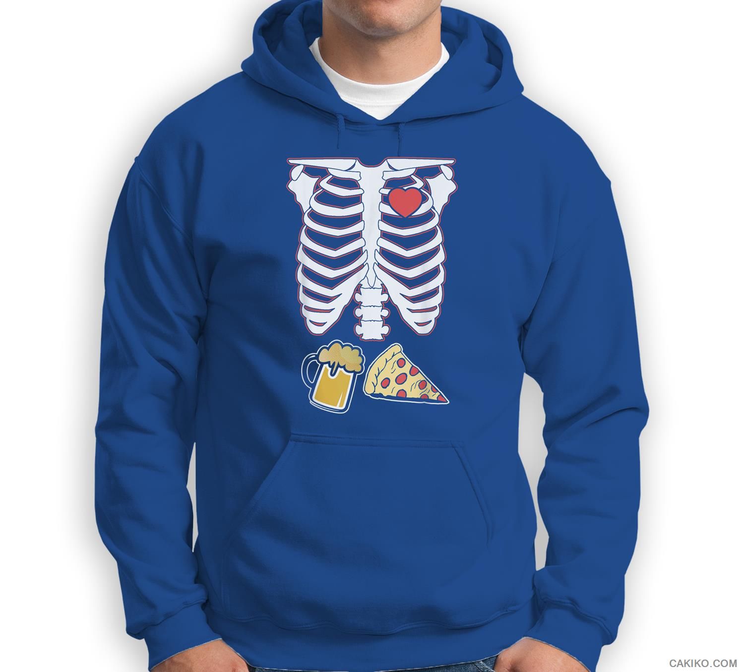 Funny Halloween Skeleton Pizza And Beer X-Ray Sweatshirt & Hoodie