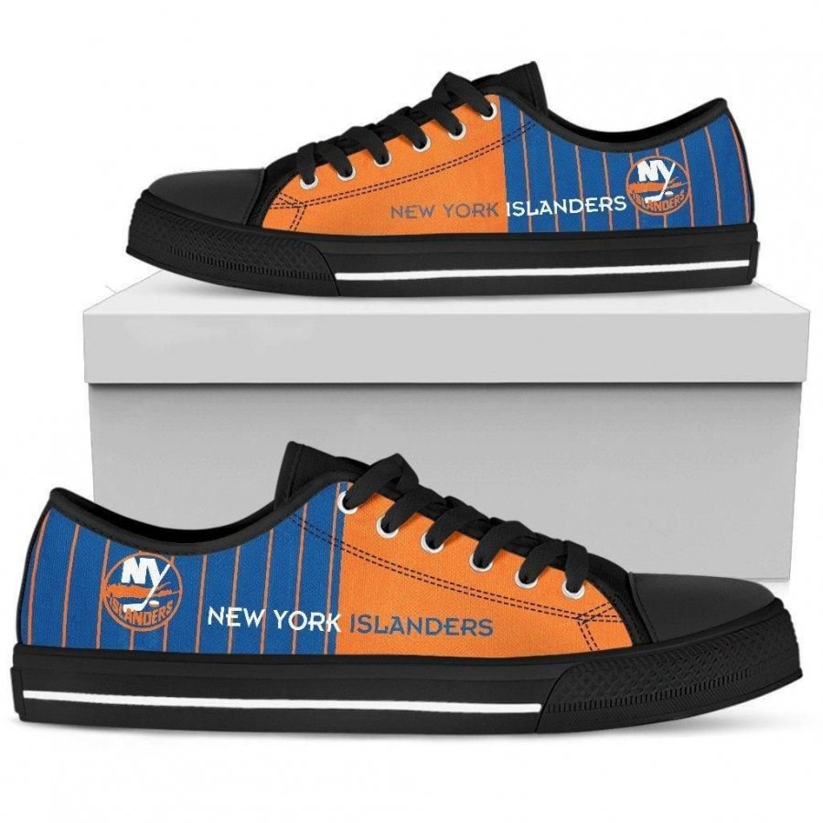 Cool Simple Design Vertical Stripes New York Islanders Low Top Shoes #105