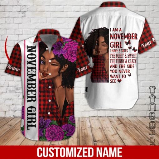 November Girl Custom Name Hawaii Shirt For Men Women Adult Ha100468