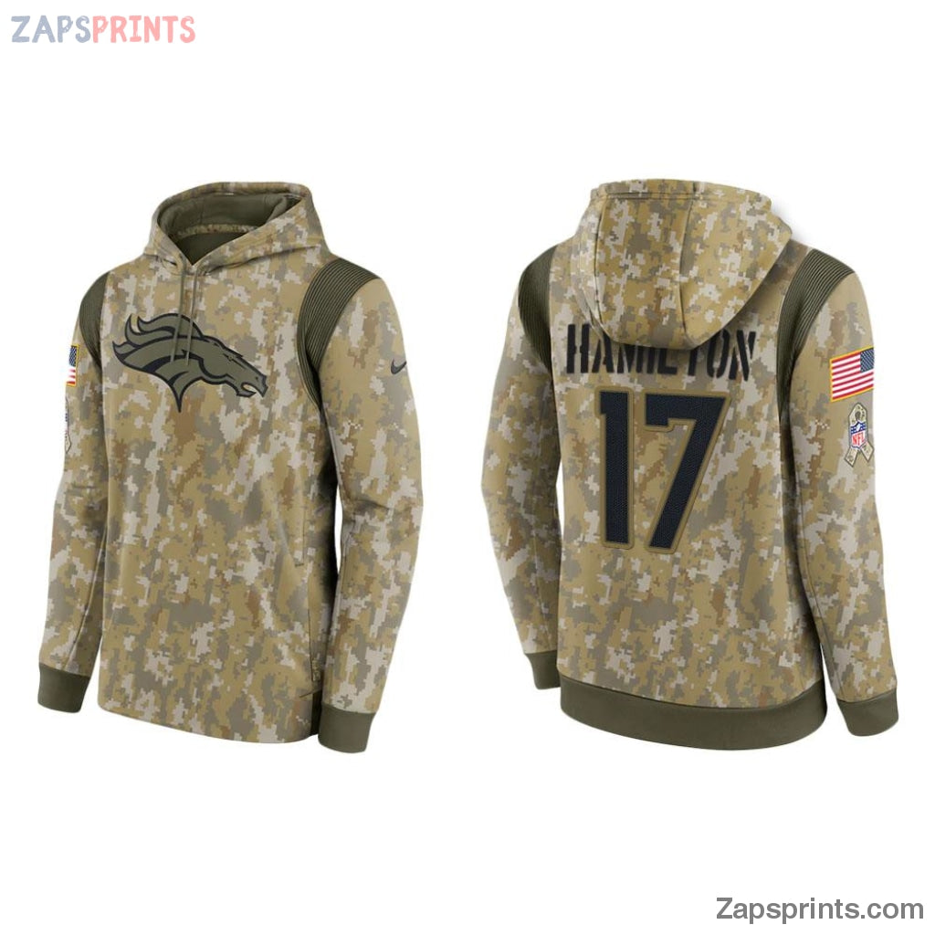 Daesean Hamilton Denver Broncos Camo 2021 Salute To Service Veterans Day Therma Pullover Hoodie